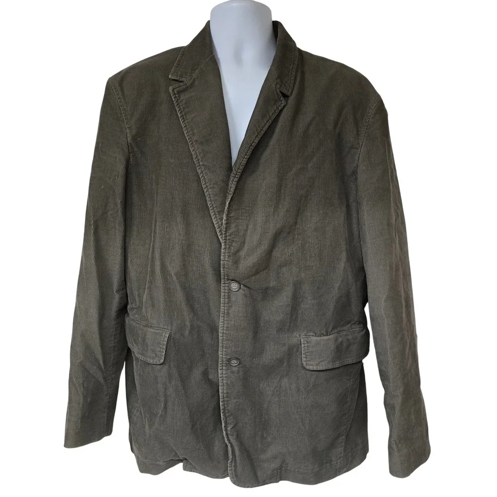 J Crew Mens Corduroy Blazer Jacket Brown Size XL 3 Button Pockets